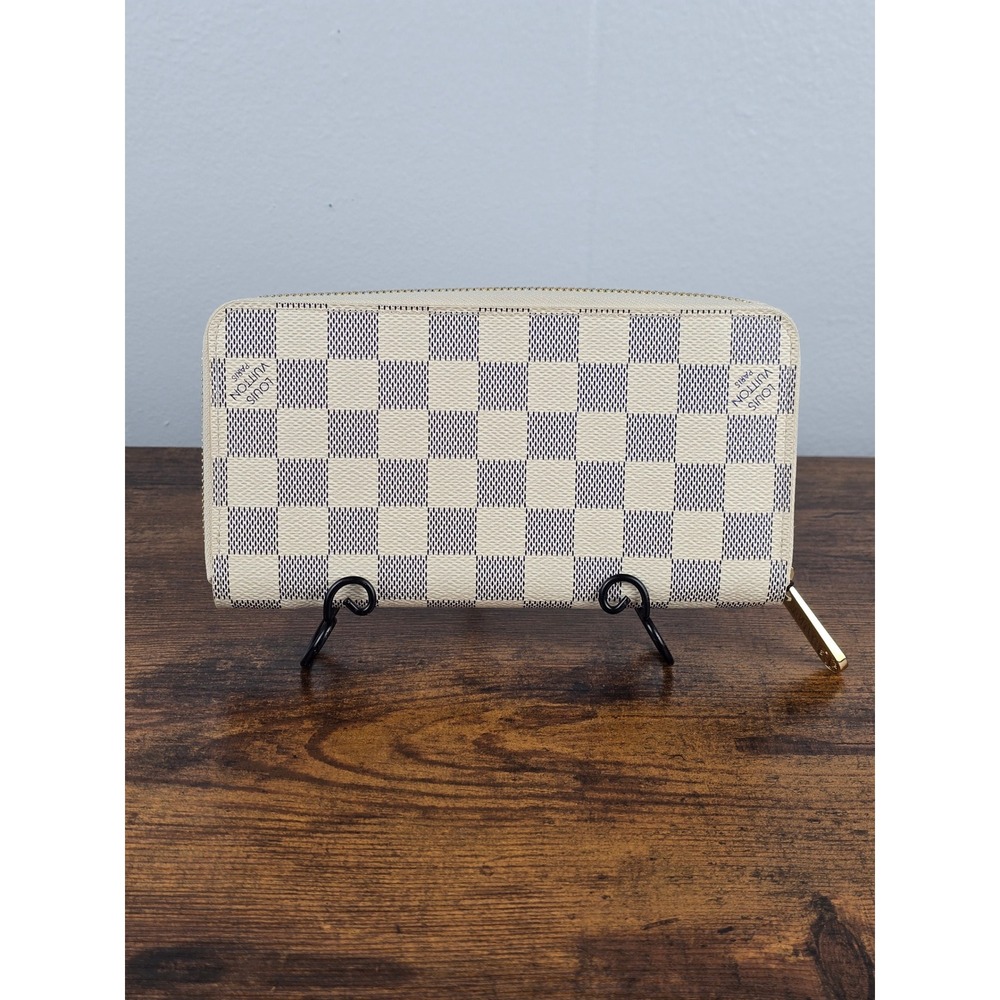 Louis Vuitton Damier Azur Zippy Wallet Long Canvas